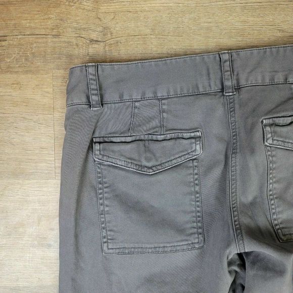 LOFT Ann Taylor Jeans Gray Solid Casual Cotton Pants Straight Leg Flat Front 4 - Picture 8 of 9